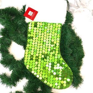 Christmas Stocking Green Sequin - May Department Stores